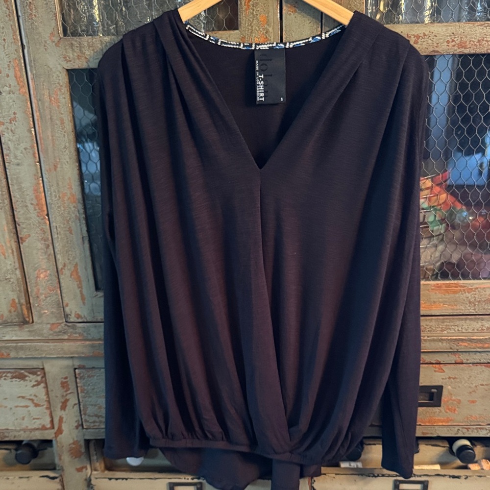 Dolan Black V-Neck Blouse